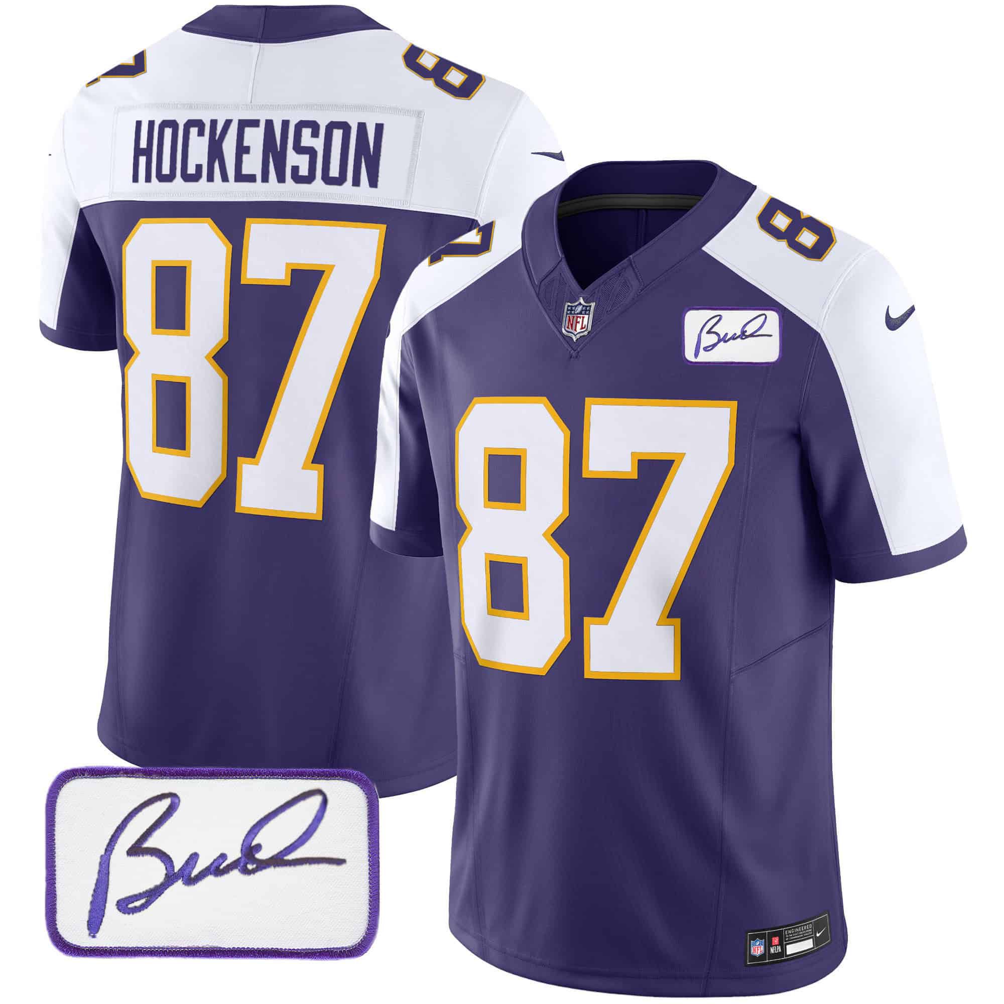 Men Minnesota Vikings #87 Hockenson Purple 2024 Nike Bud Grant Patch Classic Limited NFL Jersey->indianapolis colts->NFL Jersey